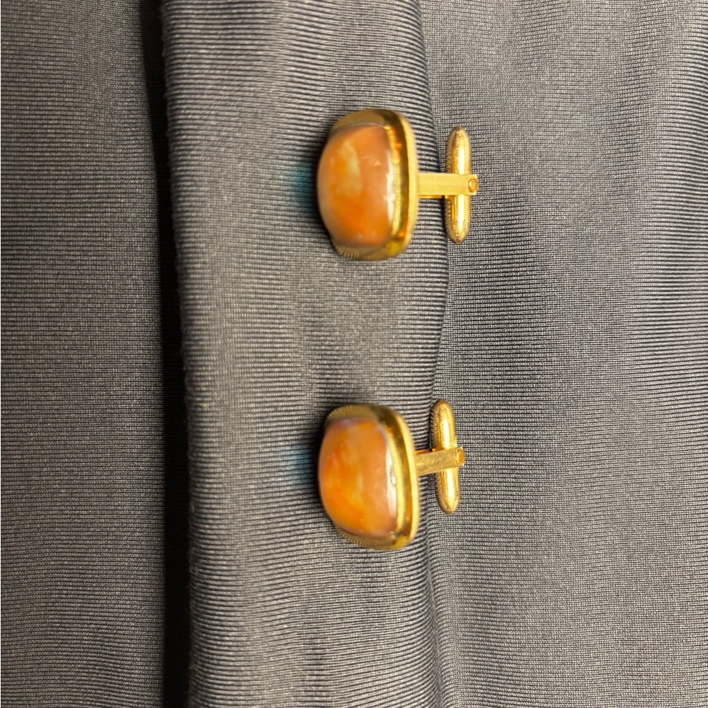 Vintage Saphiret Sapphirine Glass Cufflinks - Picture 3 of 4